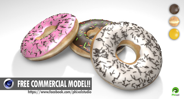 Donuts_free_Model-C4D-thepixellab