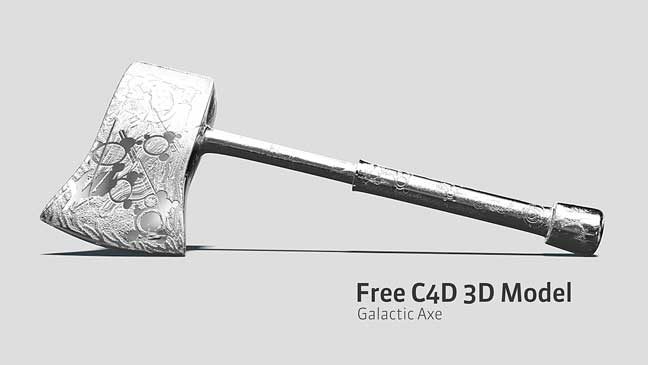 Free-C4D-3D-Model-Galactic-Axe