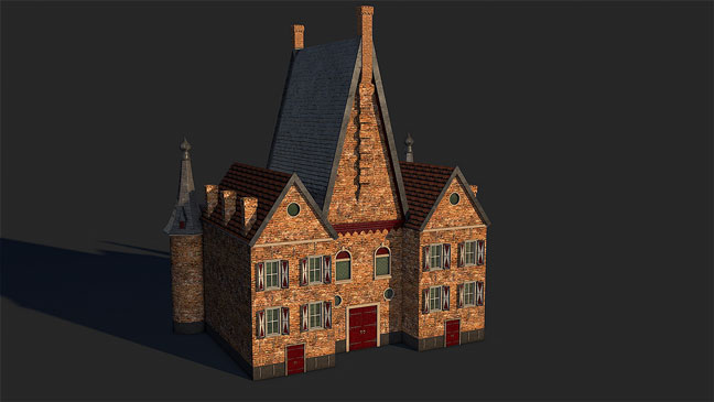 free-c4d-3d-model-dutch-17th-century-brick-house-3