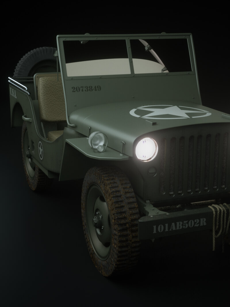 Free Cinema 4D 3D Model Jeep