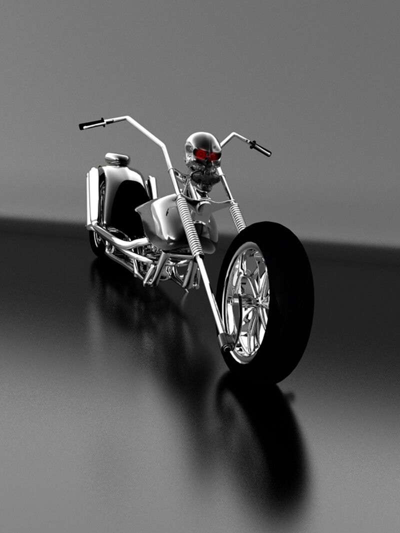 Free Cinema 4D 3D Model Chopper Motorcycle
