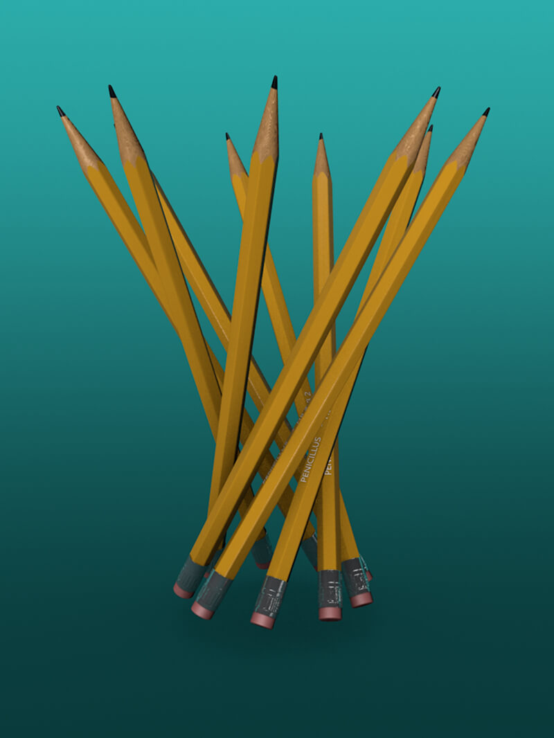 Free Cinema 4D 3D Model Pencils