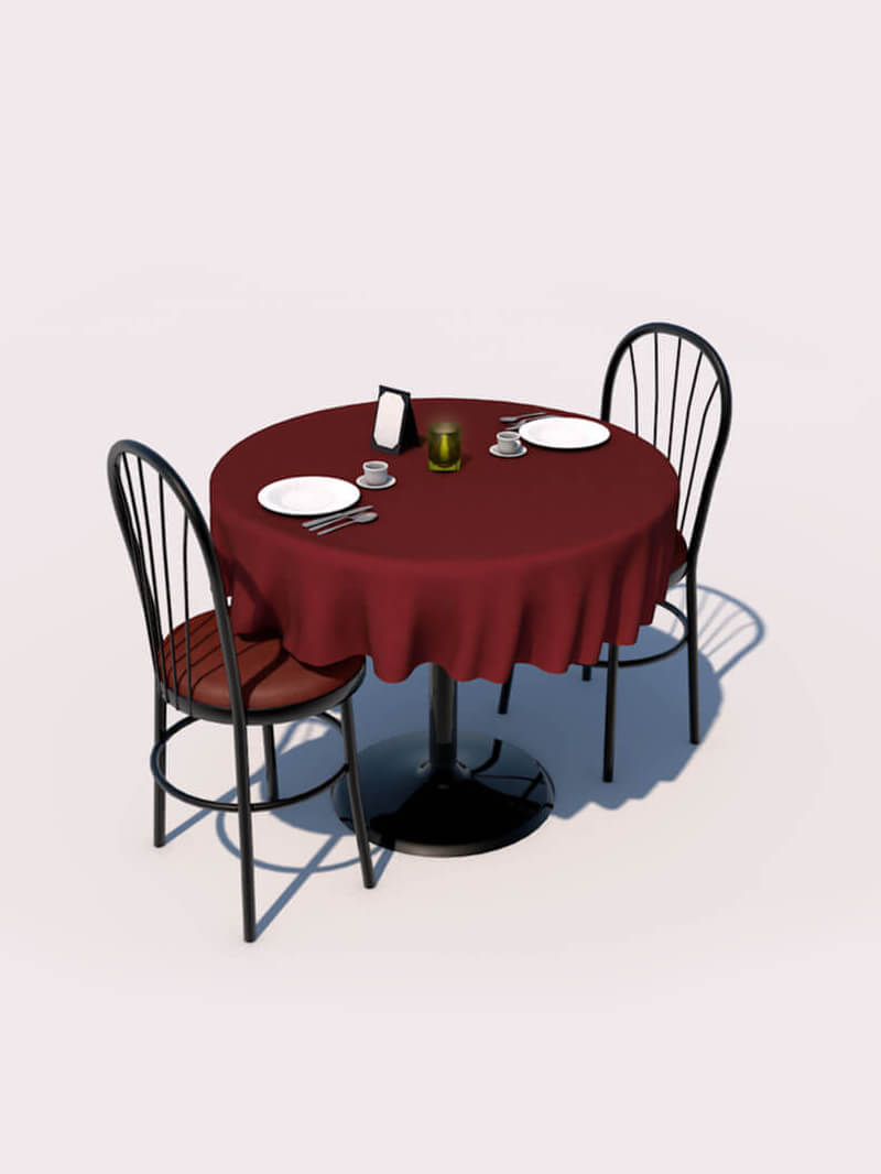 Free Cinema 4D 3D Model Table Restaurant