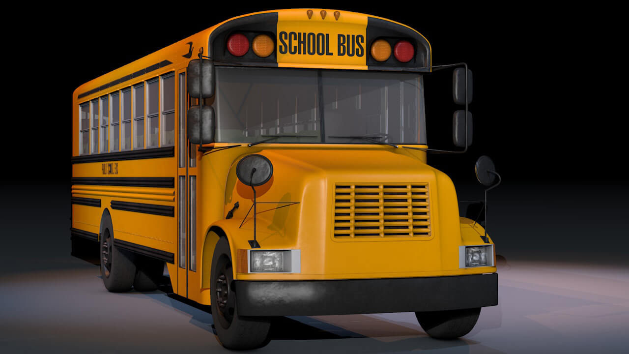 Free C4D Maxon 3D School Bus Model