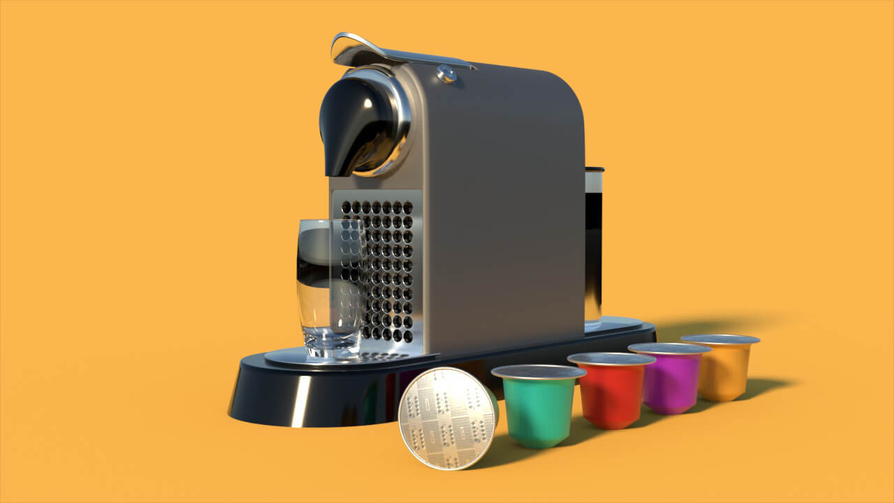 Free Cinema 4D 3D Model Espresso Coffee Machine Arnold