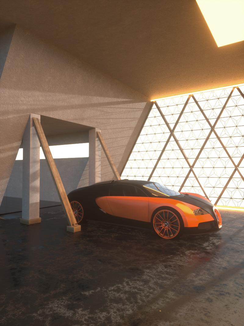 Free Cinema 4D 3D Model Car Studio Scene