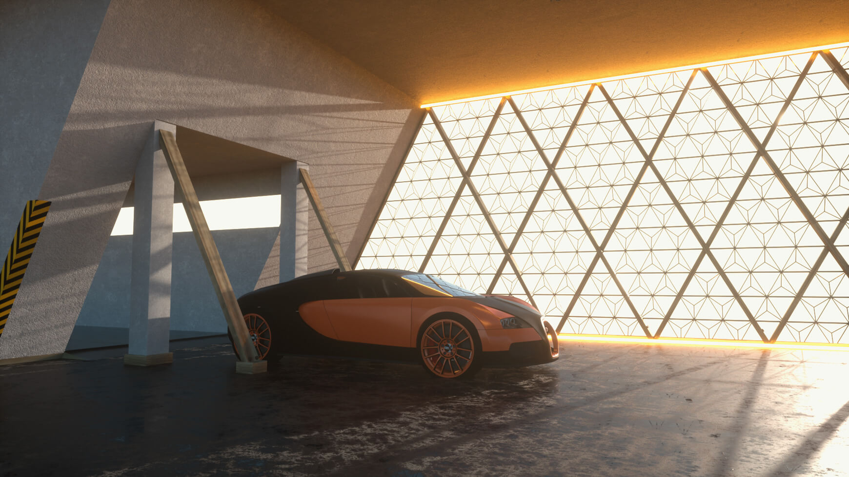 Free Cinema 4D 3D Model Car Studio Scene