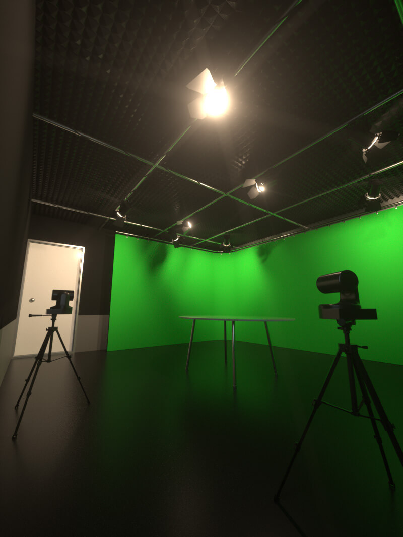 Free Cinema 4D 3D Model Greenscreen Studio Scene