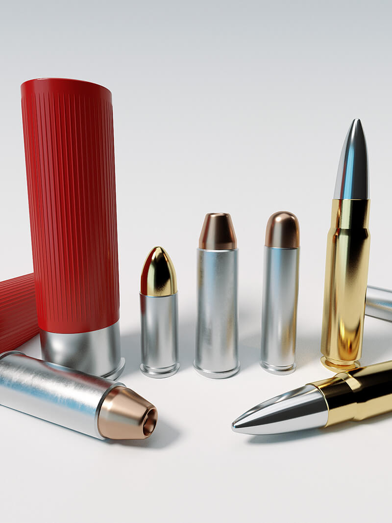 Free Cinema 4D 3D Model Gun Bullets and Shotgun Shells