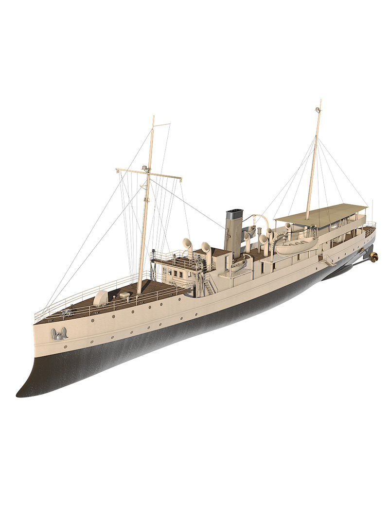 Free Cinema 4D 3D Model SS Queen of Nassau Ship Boat