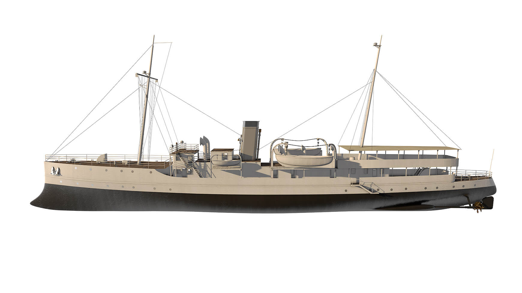 Free Cinema 4D 3D Model SS Queen of Nassau Ship Boat