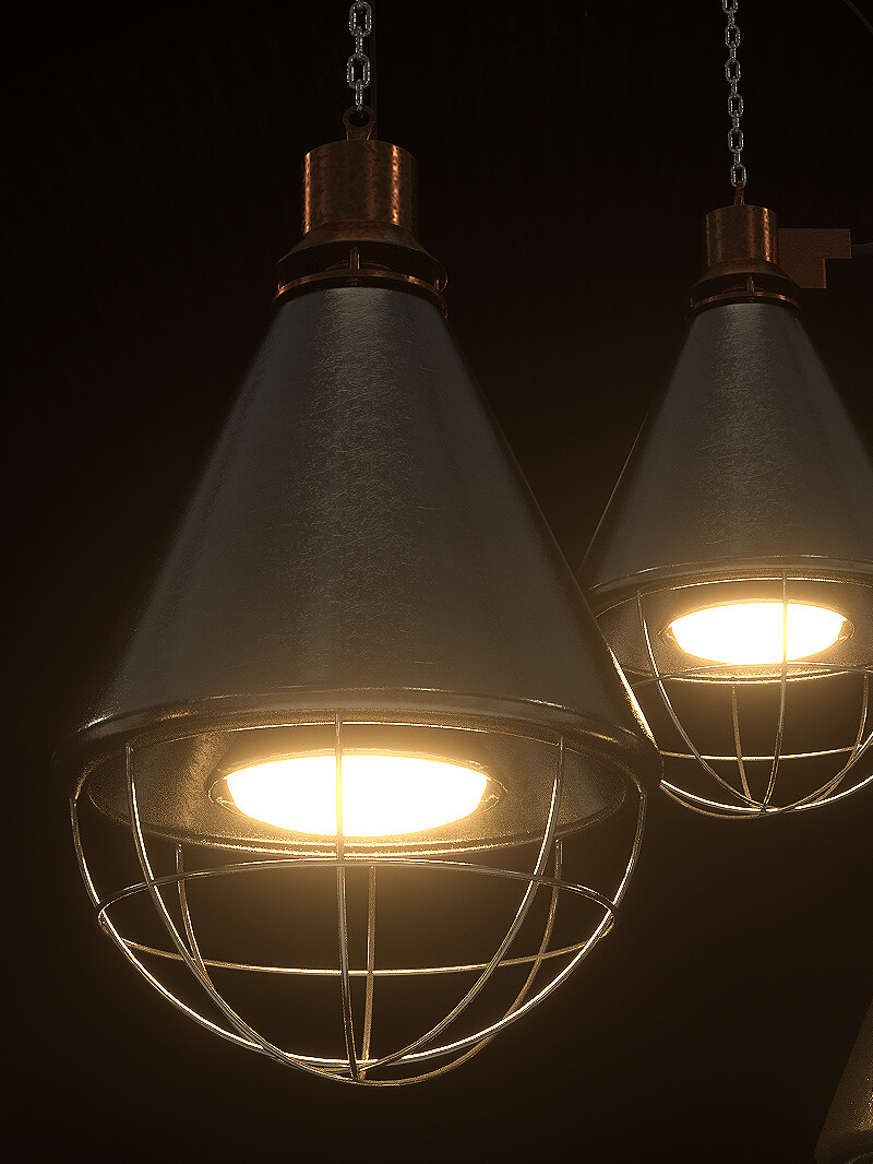 Free Cinema 4D 3D Industrial Light Lamp Model