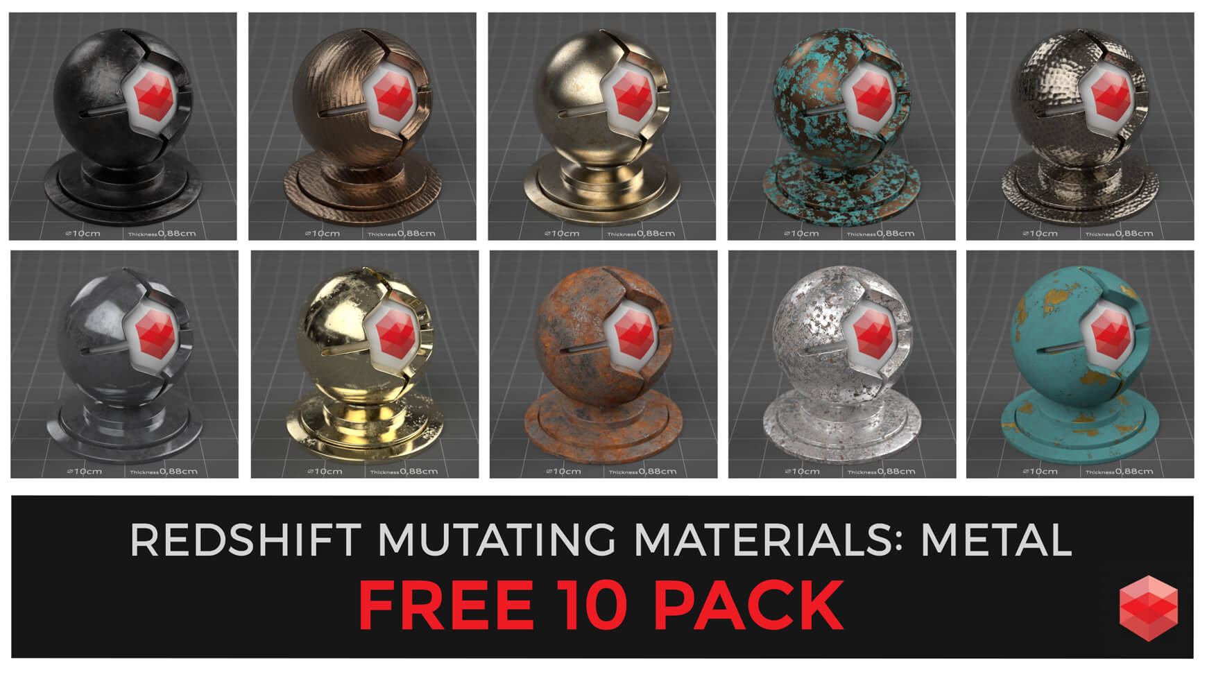 Redshift Material Pack Mutations Metal Cinema 4D