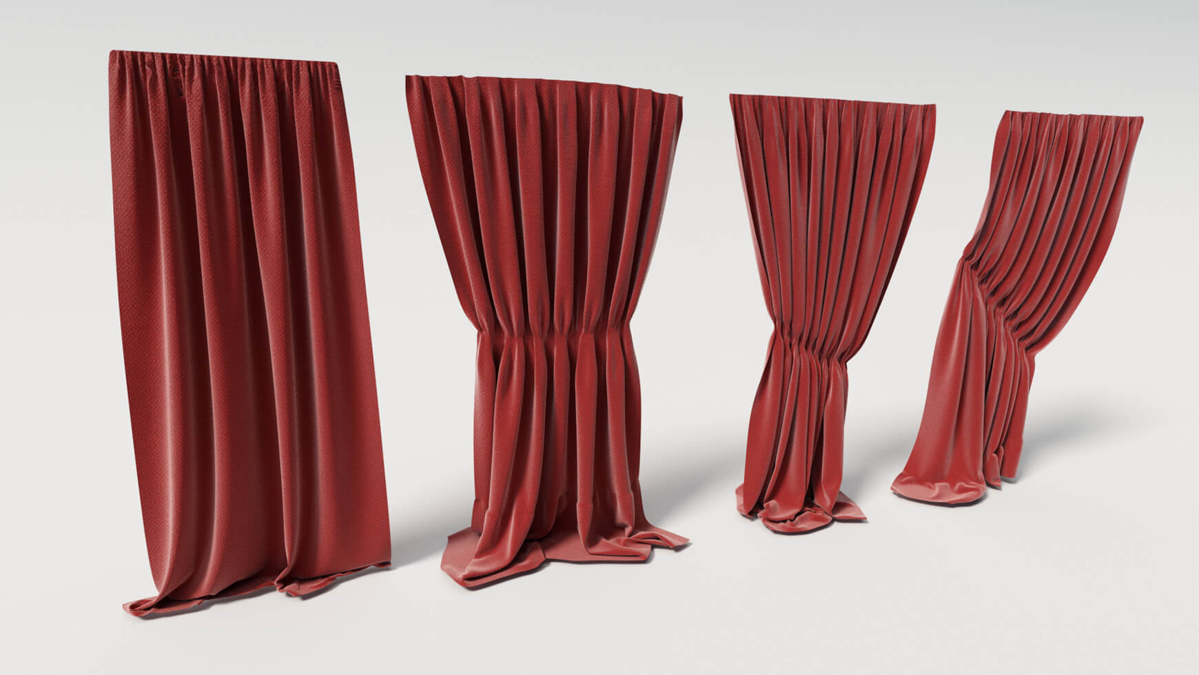Free Cinema 4D 3D Model Cloth Curtains