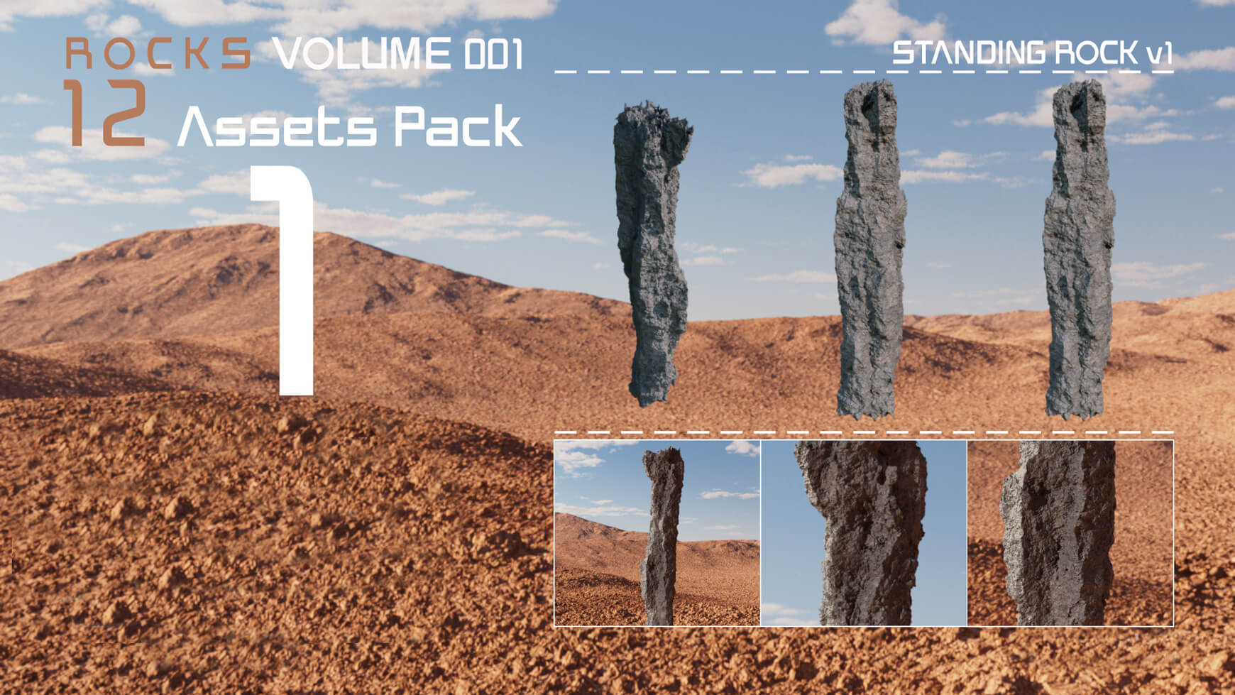 Free Cinema 4D 3D Model Rocks Volume