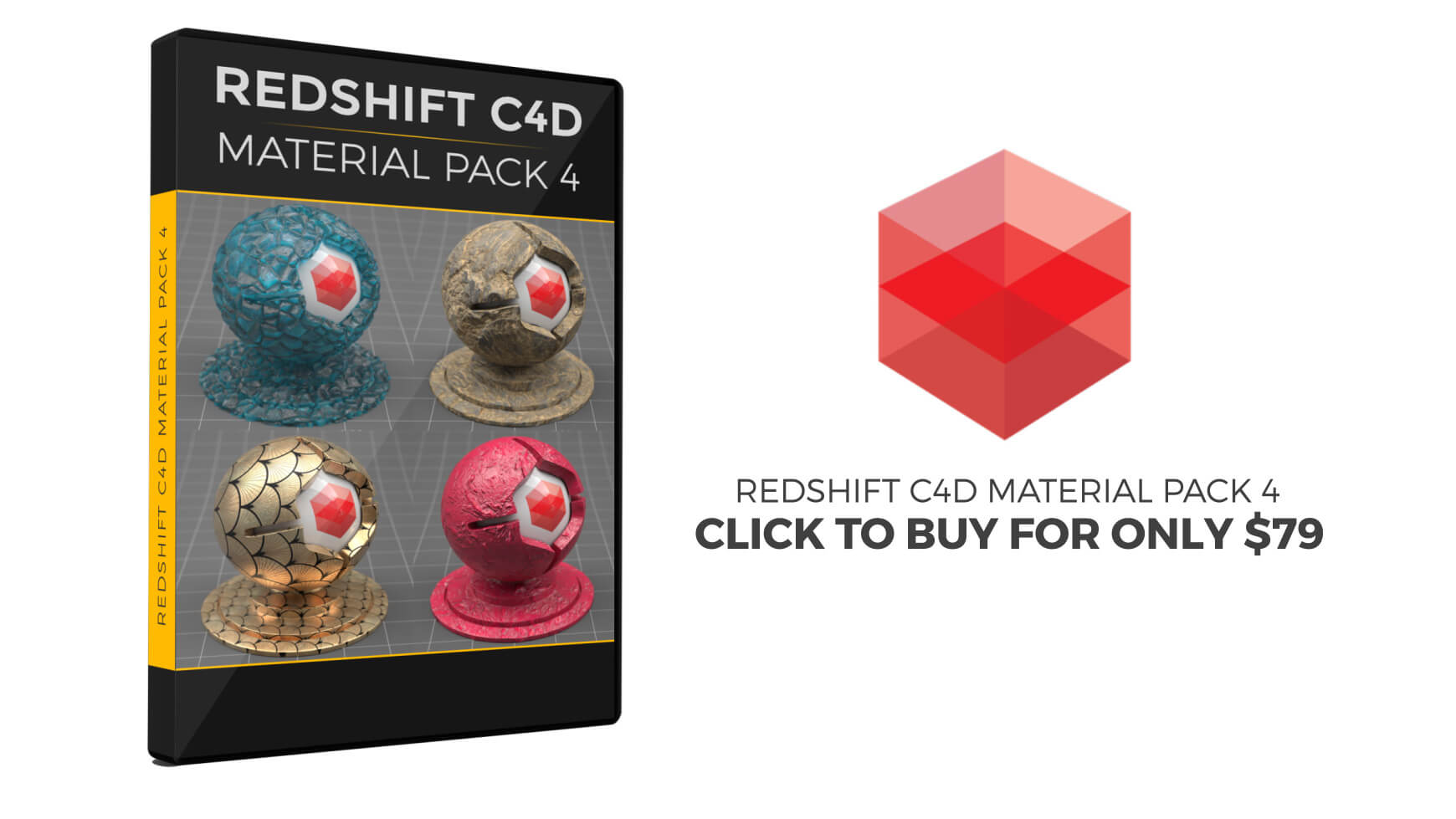Redshift Cinema 4D Material Pack 4 Textures