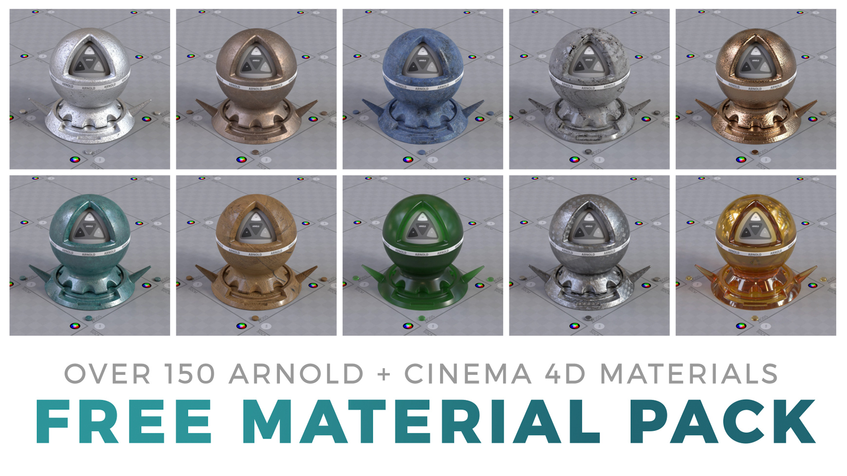 Free Arnold Material Pack for Cinema 4D Textures