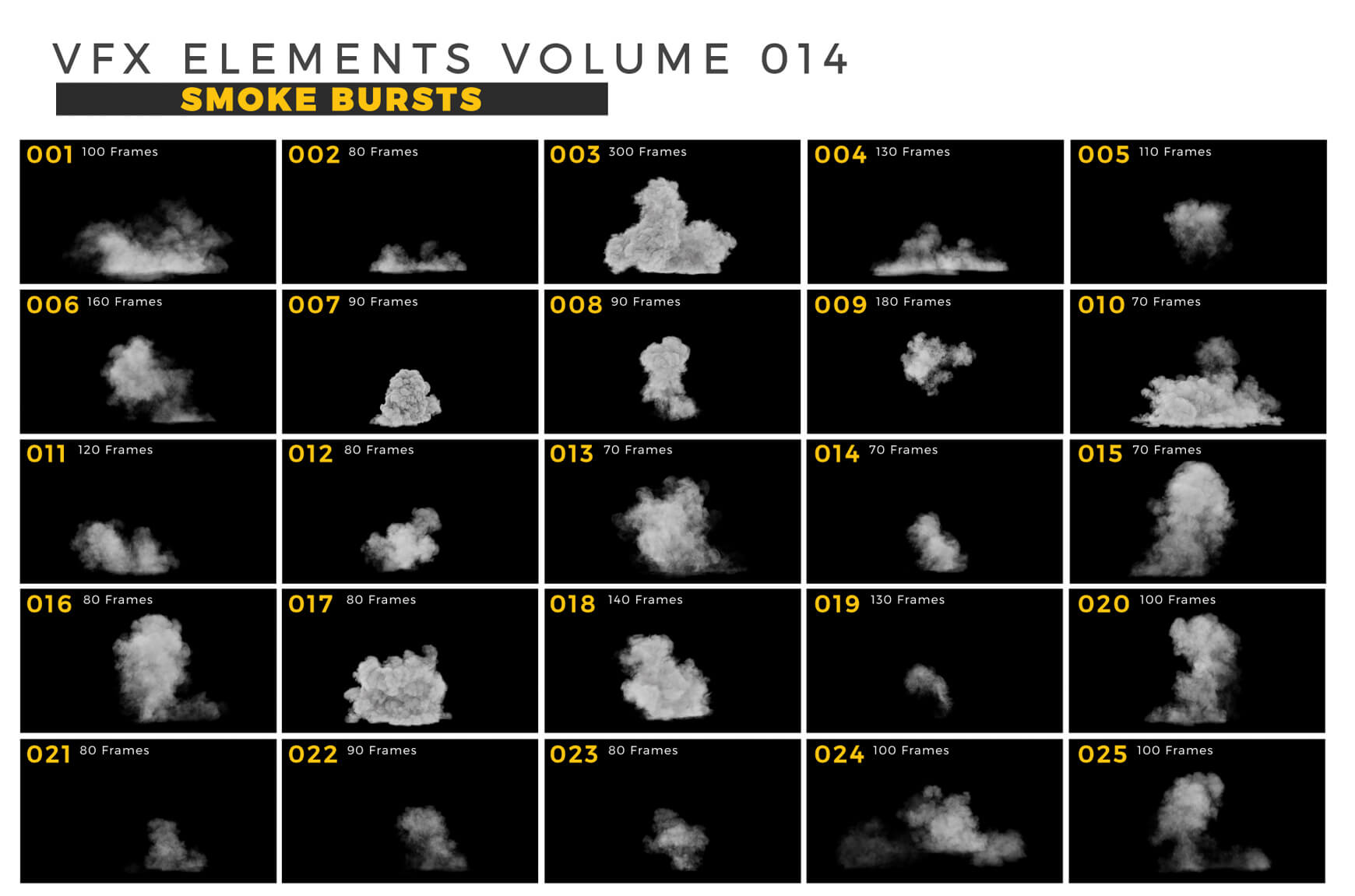 VFX Elements Volume 014 Smoke Bursts