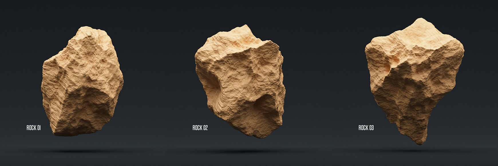 Free Cinema 4D C4D 3D Model Rock Boulder