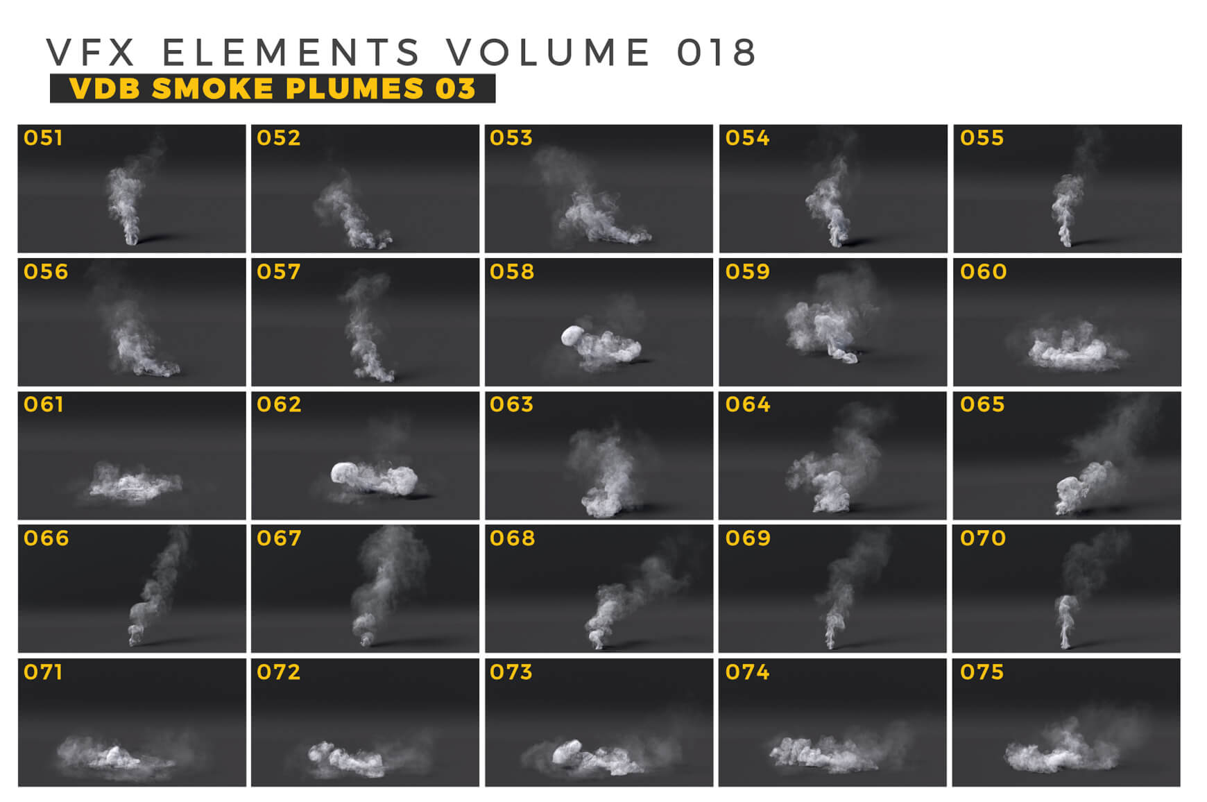 VFX Elements VDB Smoke Plumes 3