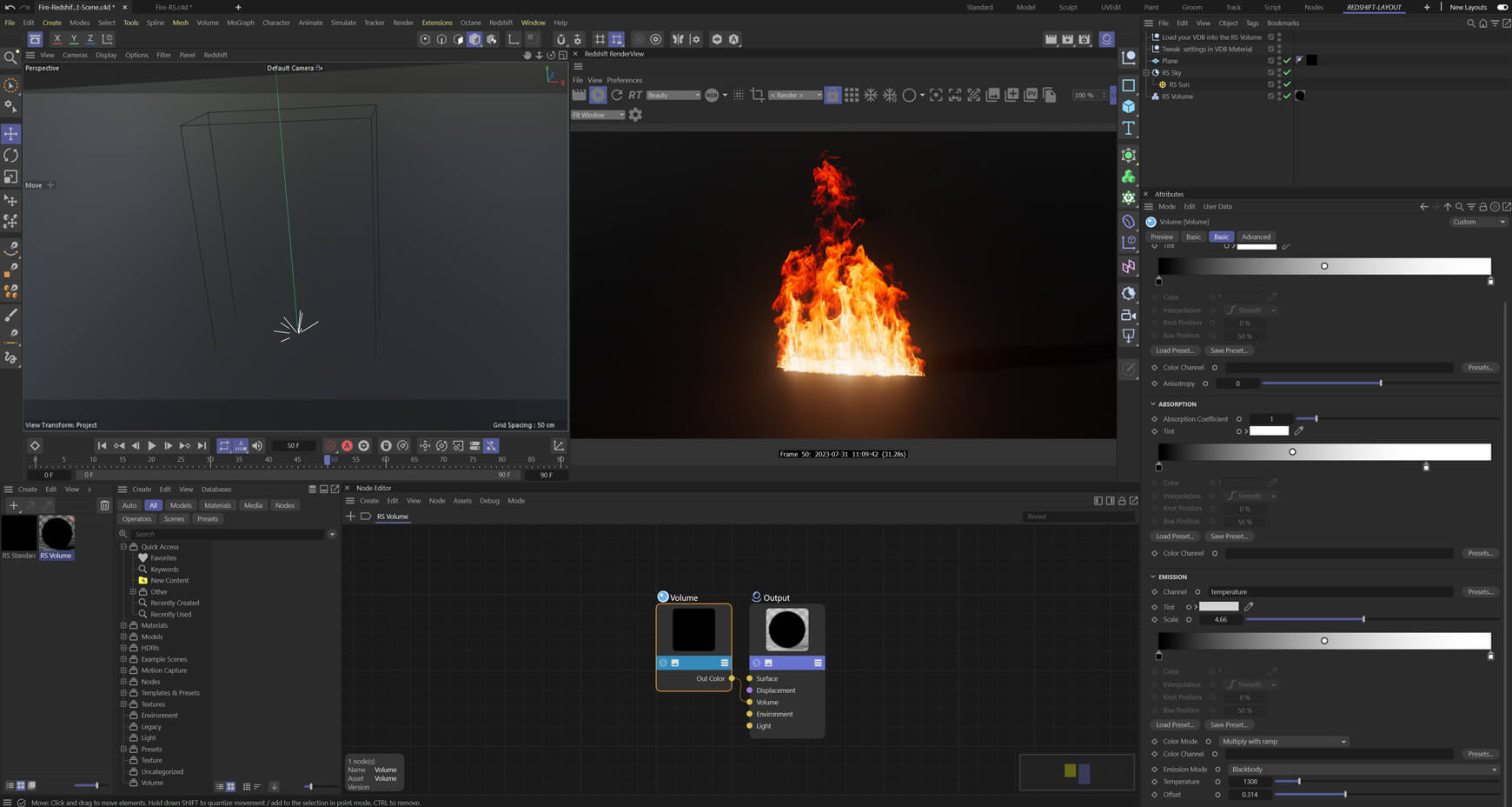 VFX Elements VDB Fire 3 Redshift Preset Octane