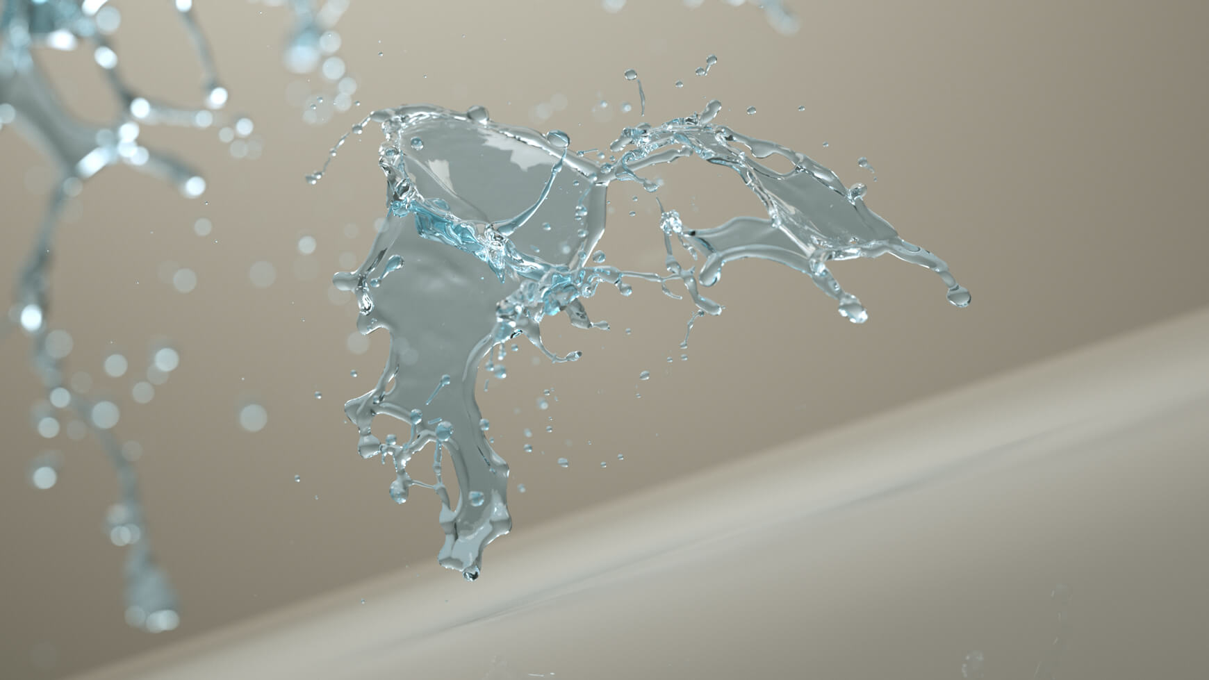 3D Water Splash Animation Fluid Effect