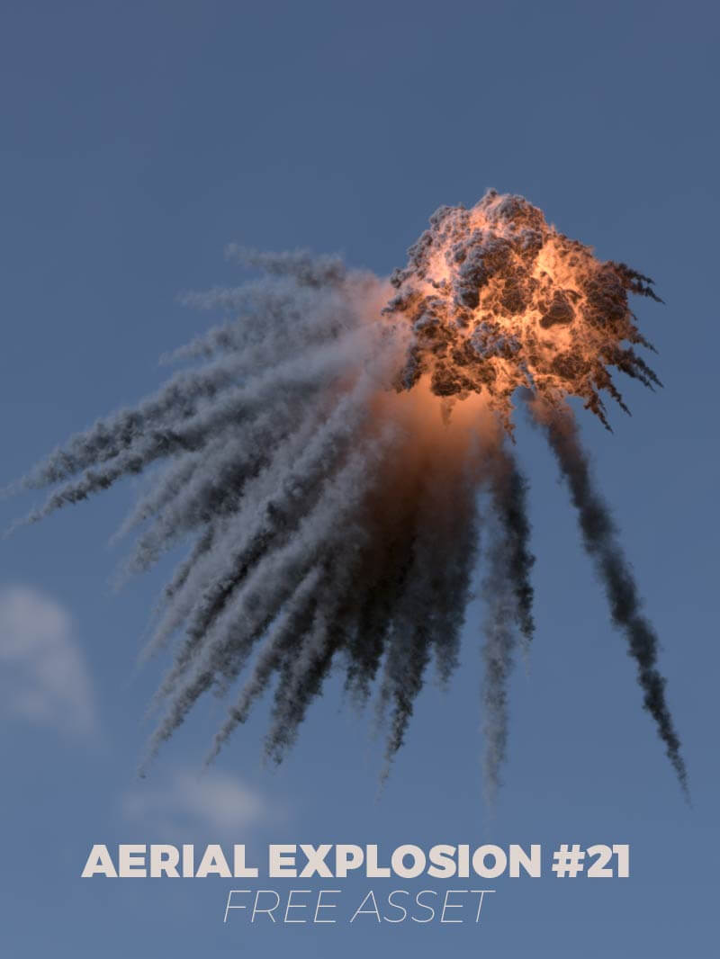 Free Aerial Explosion VDB Volume Asset