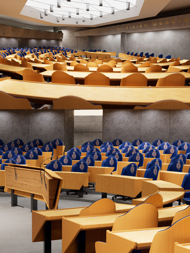 Free Cinema 4D 3D Interior Model Tweed Kamer house of representatives